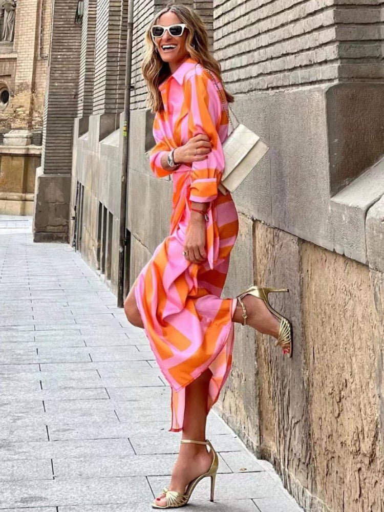 TANYA | Chic Summer Dress Orange Pink